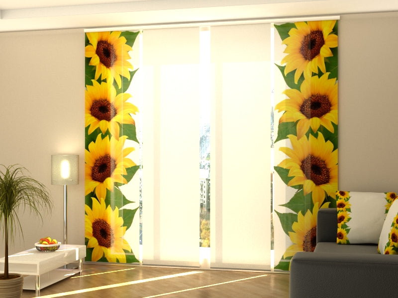 Sliding Panel Curtain Morning Sunflowers