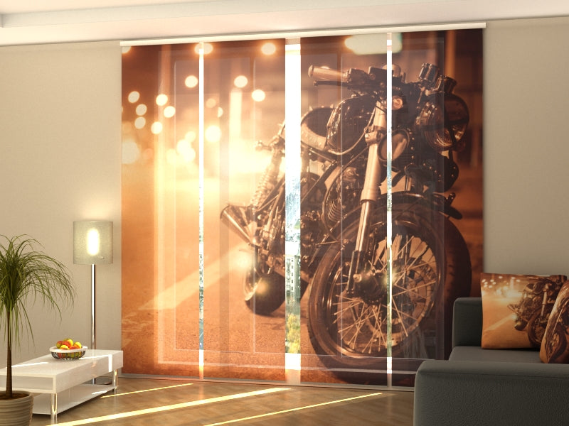 Modern Custom-Made Sliding Panel Curtains for Auto Shops and Dealerships, Custom Vertical Blinds for Retail Stores, and Logo-Branded Panel Track Blinds for Shopping Centers