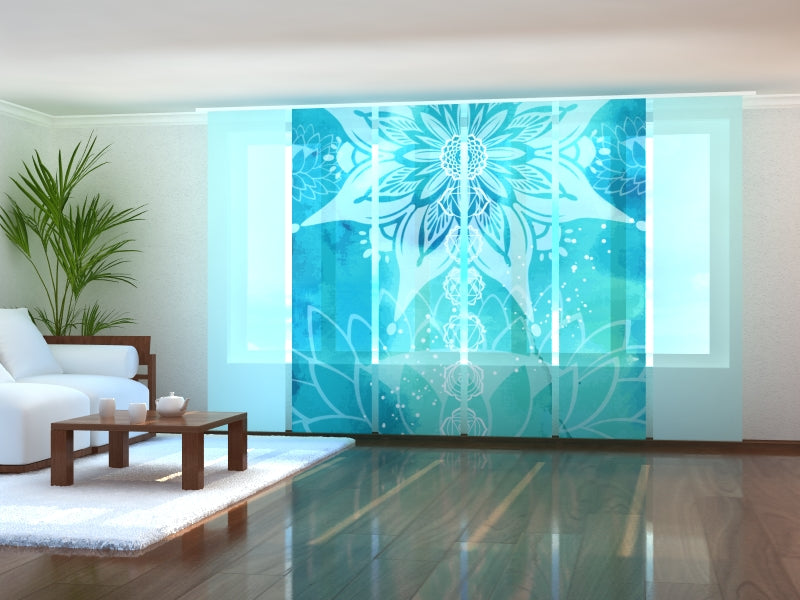 Custom Modern Panel Track Blinds for Yoga Studios, Vertical Blinds for Meditation Centers, Rehabilitation Centers, and Branded Sliding Panel Curtains for Gyms and Fitness Centers