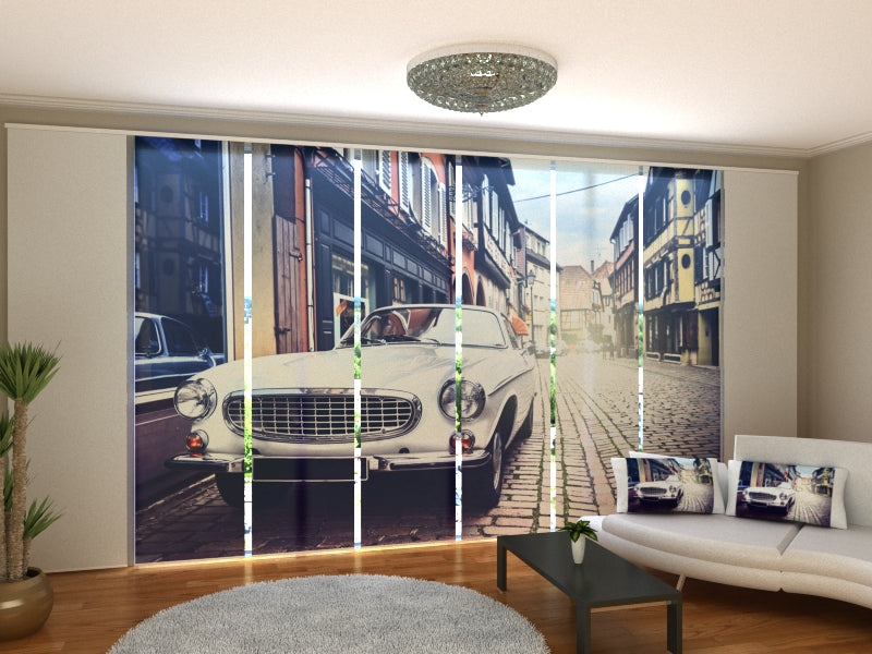 Modern Custom-Made Sliding Panel Curtains for Auto Shops and Dealerships, Custom Vertical Blinds for Retail Stores, and Logo-Branded Panel Track Blinds for Shopping Centers