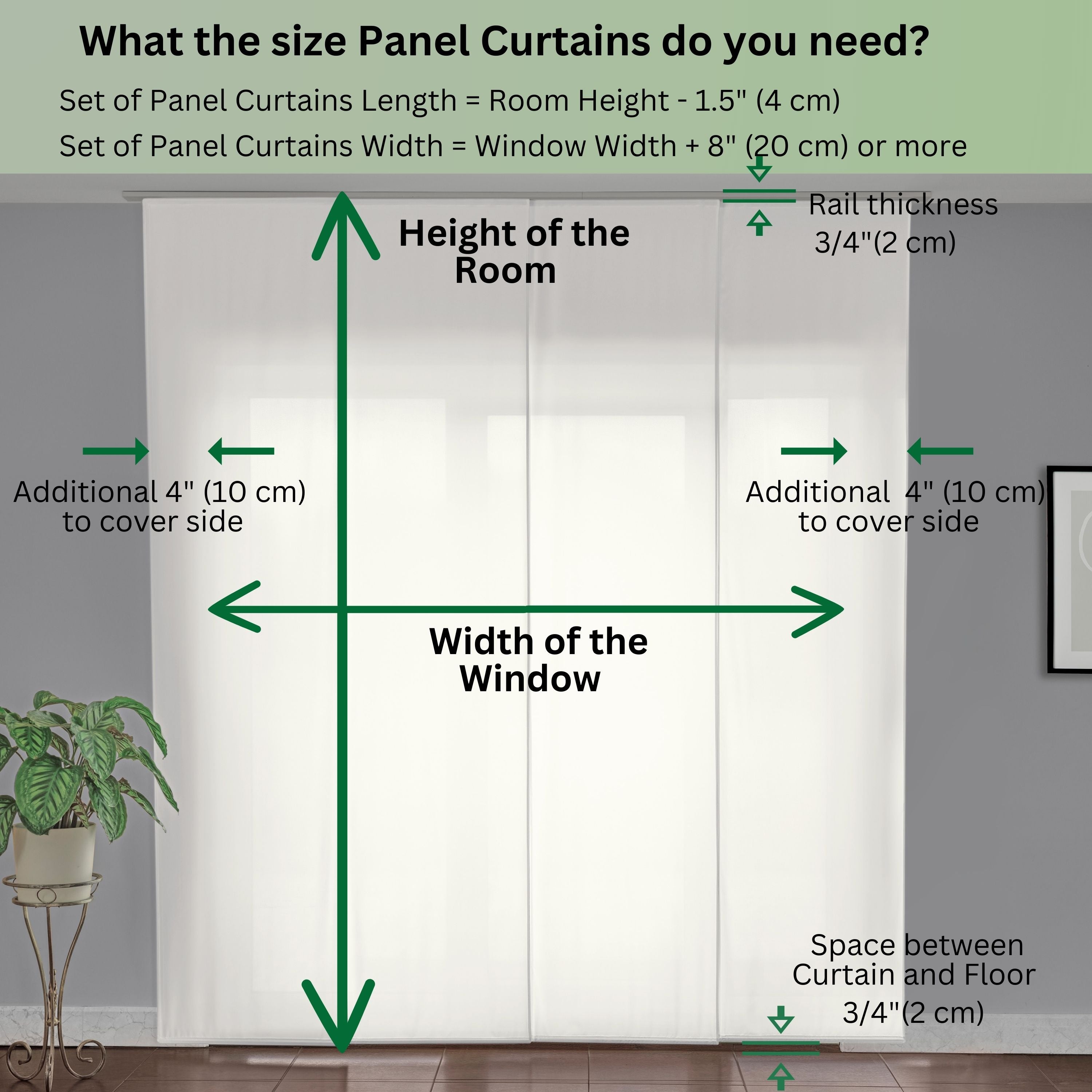 Sliding Panel Curtain Delicate Blooming Eucalyptus