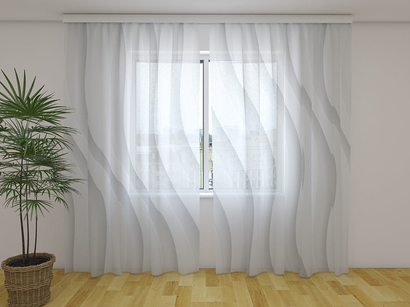 Photo Curtain Lovely White Waves