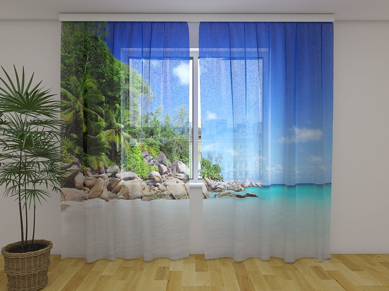 Photo Curtain Paradise coast of the Seychelles