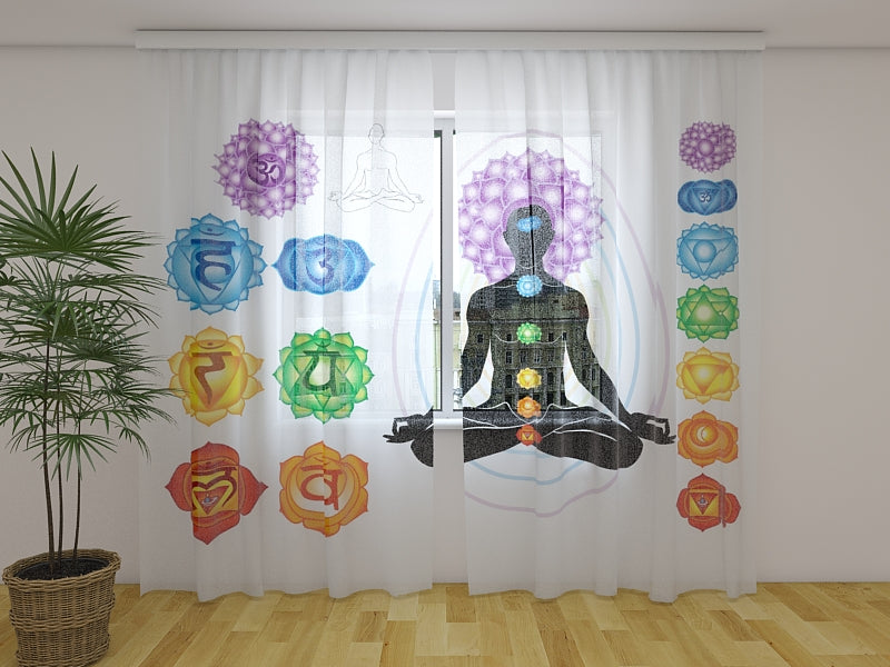 Rideau photo Les 7 symboles des chakras