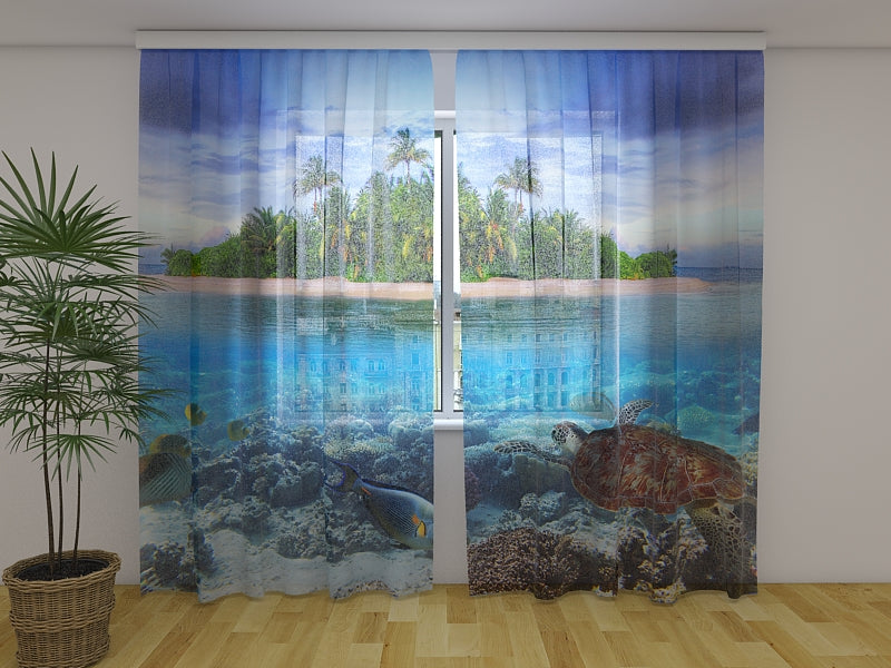 Photo Curtain Tropical Island of Maldives