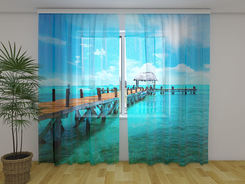 Photo Curtain Turquoise Сoast of Mexico