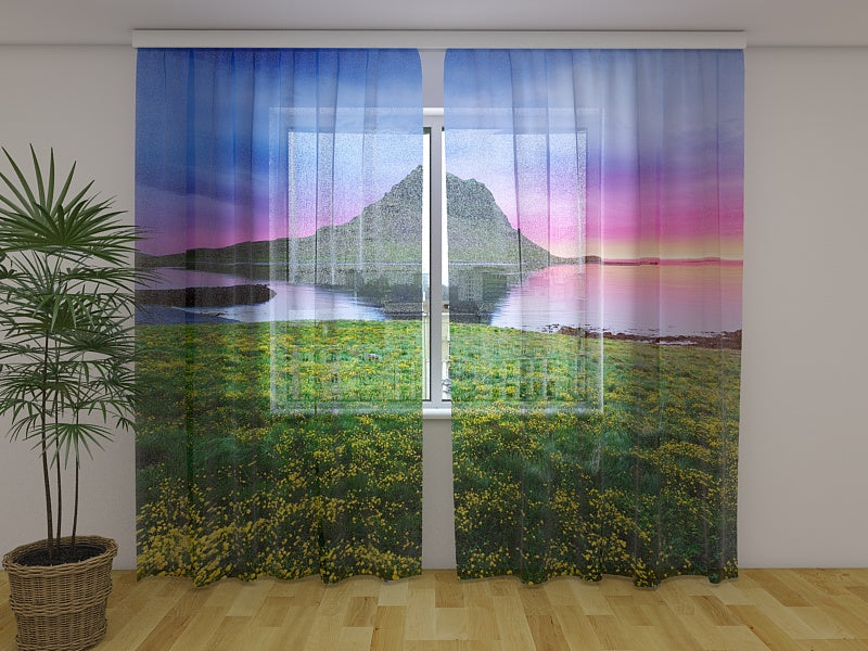 Photo Curtain Beautiful Sunset in Iceland