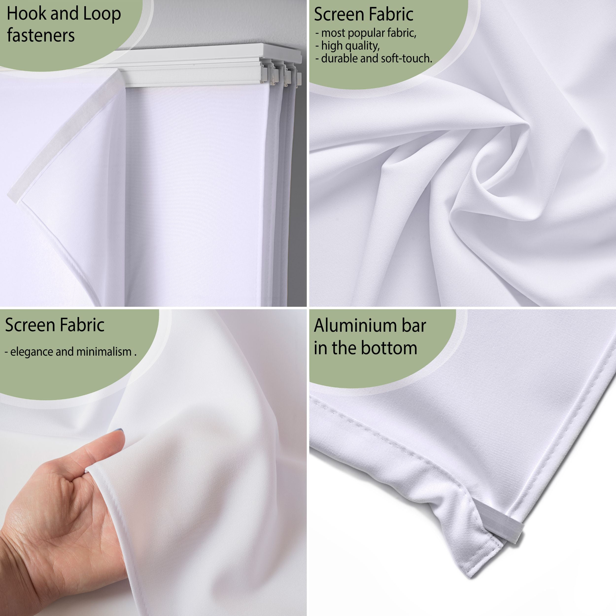 4-Panel Curtains Kit with 4-Track Rail, Harmony Time, Size: 60x300 cm