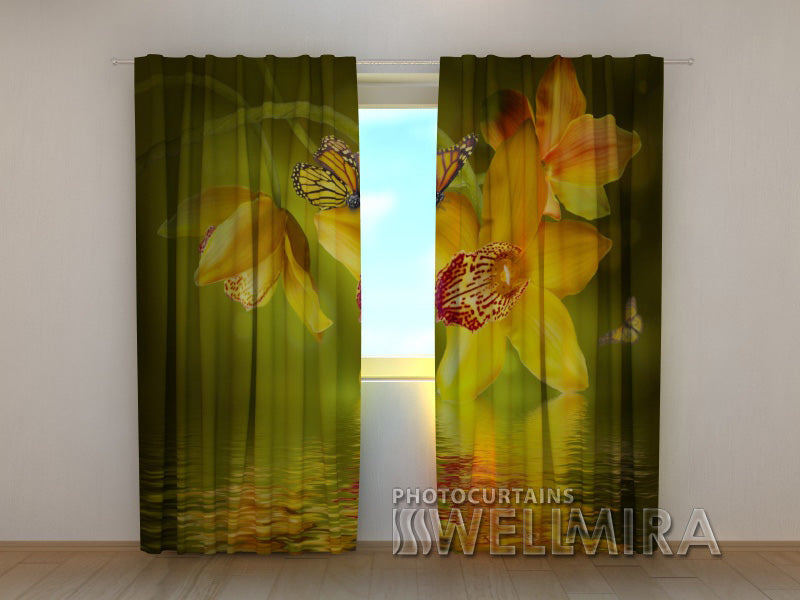 Photocurtain Nephrite Orchids - Wellmira