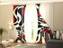 4-Panel Curtains Kit with 4-Track Rail, Abstract Mosaic, Size: 60x270 cm