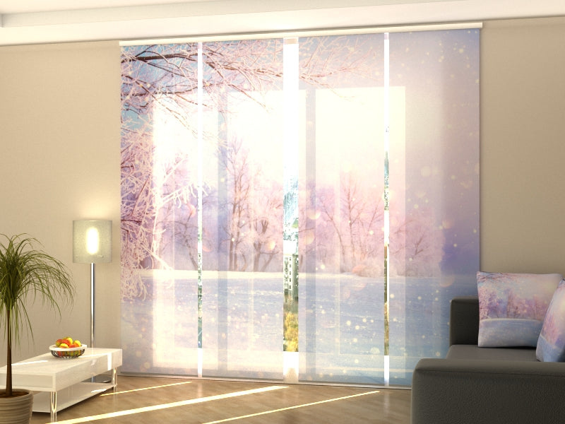 Sliding Panel Curtain Amazing Christmas Snowfall