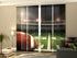 4-Panel Curtains Kit with 4-Track Rail, American Football, Size: 60x245 cm