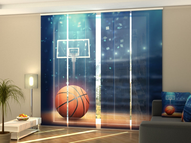 Sliding Panel Curtain Basketball Arena and Ball - Wellmira