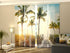 4-Panel Curtains Kit with 4-Track Rail, Footbridge to the Beach, Size: 60x300 cm