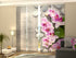 4-Panel Curtains Kit with 4-Track Rail, Gentle Pink Orchids and Stones, Size: 60x245 cm