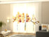 4-Panel Curtains Kit with 4-Track Rail, Golden Orchid on White, Size: 60x300 cm