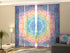 4-Panel Curtains Kit with 4-Track Rail, Indian Mandala, Size: 60x300 cm