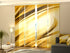 4-Panel Curtains Kit with 4-Track Rail, Modern Golden Abstraction, Size: 60x245 cm