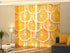 4-Panel Curtains Kit with 4-Track Rail, Orange Summer, Size: 60x300 cm