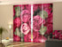 Set of 4 Panel Curtains Pink Roses with Green Branches