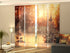 4-Panel Curtains Kit with 4-Track Rail, Sunny Christmas Evening in the Forest, Size: 60x245 cm