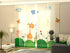 4-Panel Curtains Kit with 4-Track Rail, Baby Animals, Size: 60x270 cm