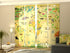 4-Panel Curtains Kit with 4-Track Rail, Kids Map, Size: 60x300 cm