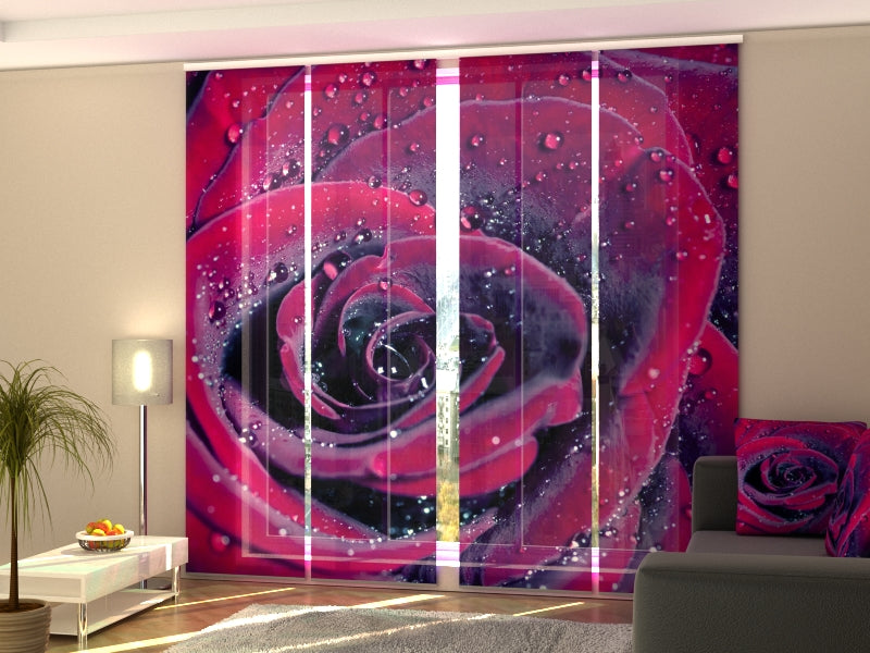 Set of 4 Panel Curtains Rose of Love - Wellmira