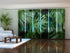 Set of 6 Sliding Panel Curtains Green Tropical Leaves