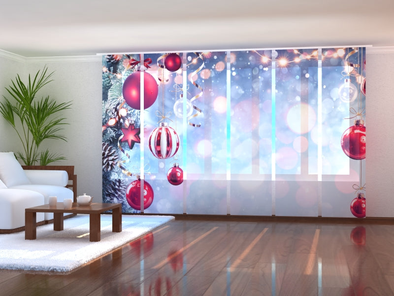 Sliding Panel Curtain Beautiful Christmas Baubles