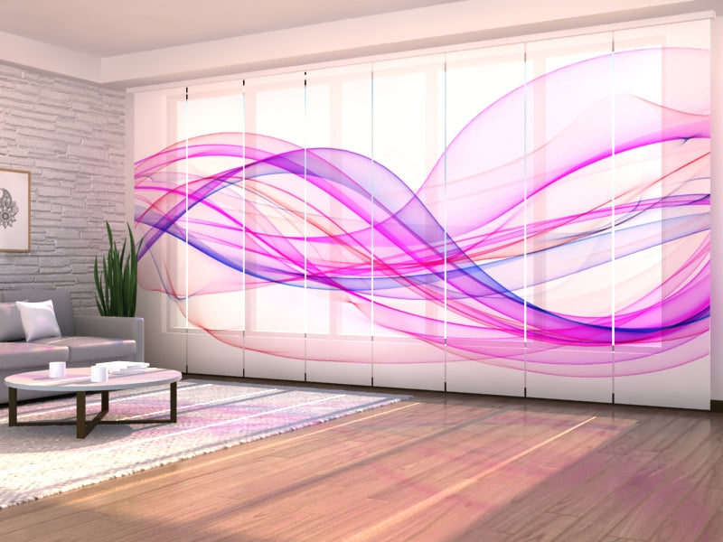 Sliding Panel Curtain Abstract Purple Waves