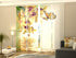 4-Panel Curtains Kit with 4-Track Rail, Tropical Flowers, Size: 60x270 cm