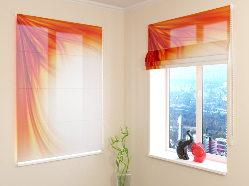 Roman Blind Abstract Fire Flower