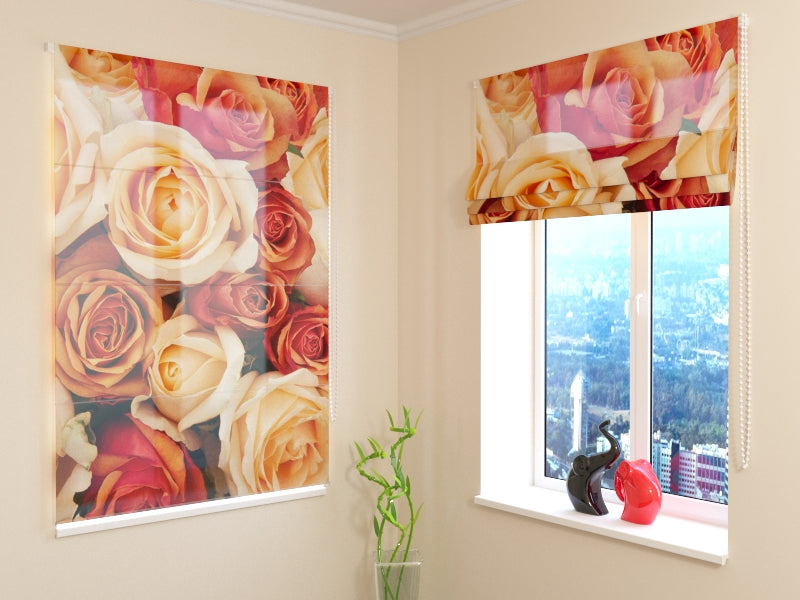 Roman Blind Candy Roses