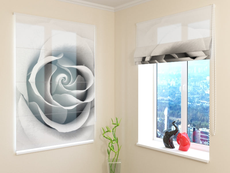 Roman Blind Gray Rose