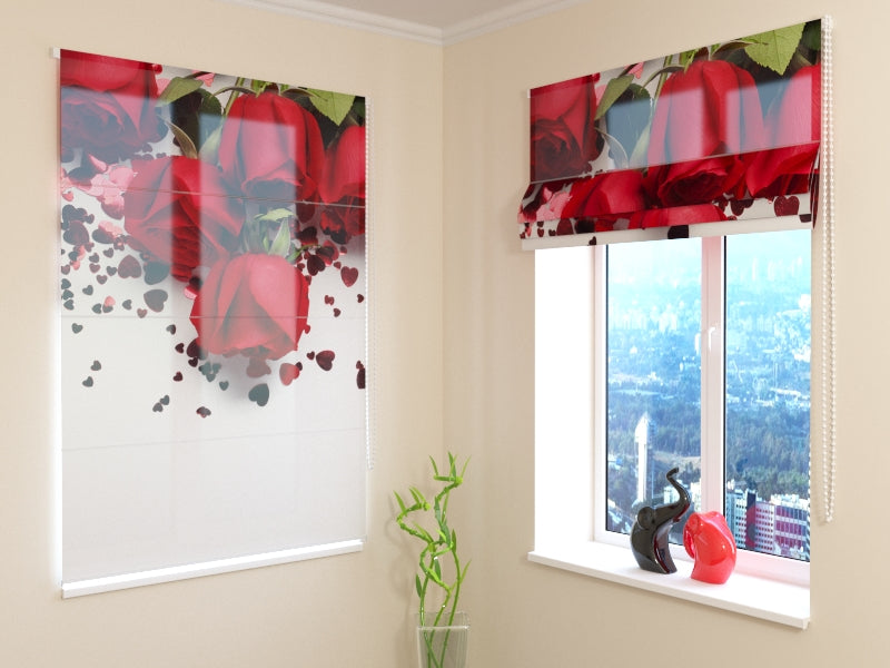 Roman Blind Rosas y Corazones